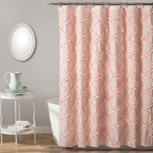 Lush Decor - Ruffle Diamond Shower Curtain Blush Pink - Lush Dé Pink
